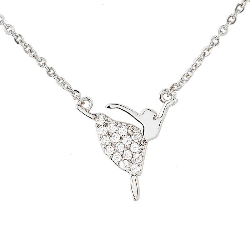 Cubic Zirconia Dancing Lady Necklace in Stock