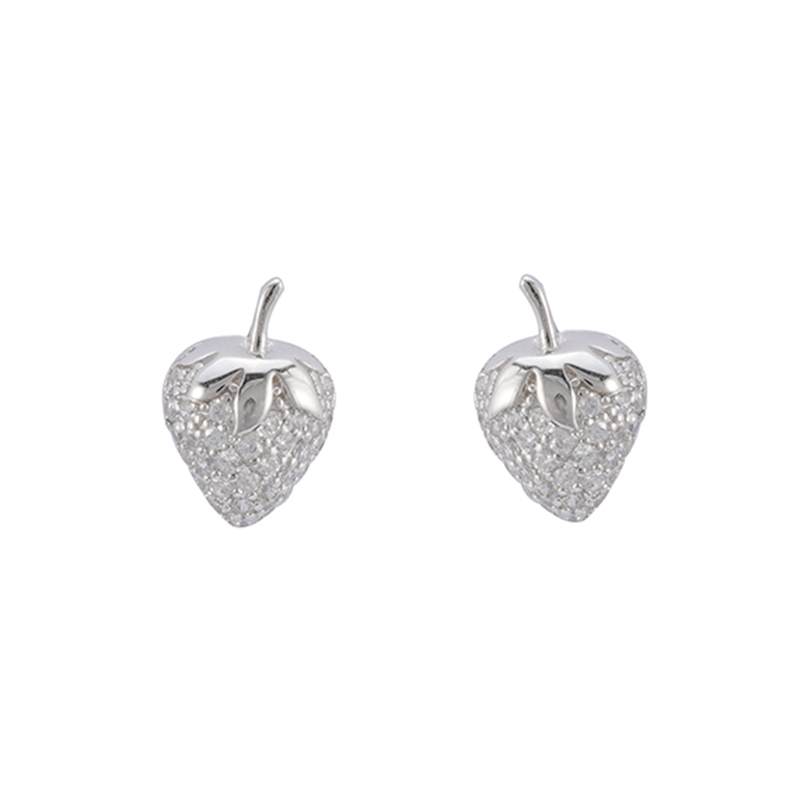 In-stock Strawberry Cubic Zirconia Earrings