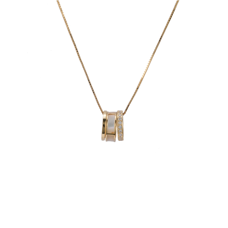 Basic Cubic Zirconia Necklace Shell Decorated