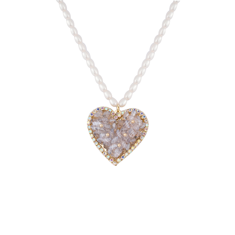 heart charm pearl necklace $3.5-$4.2