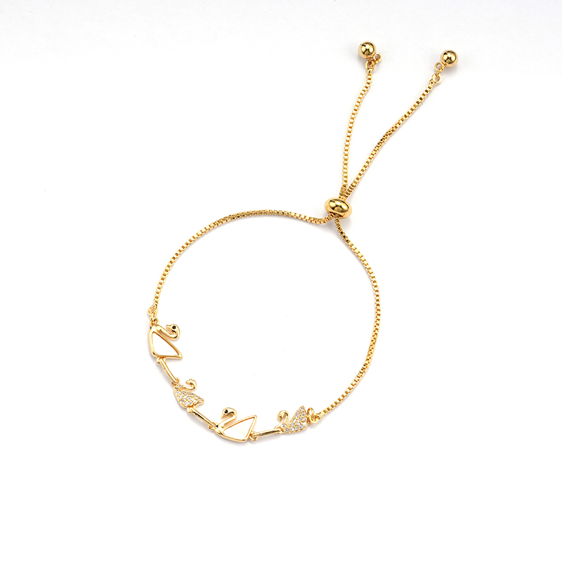 Fashion styles swan closed bracelet with slider $4.0-$4.6