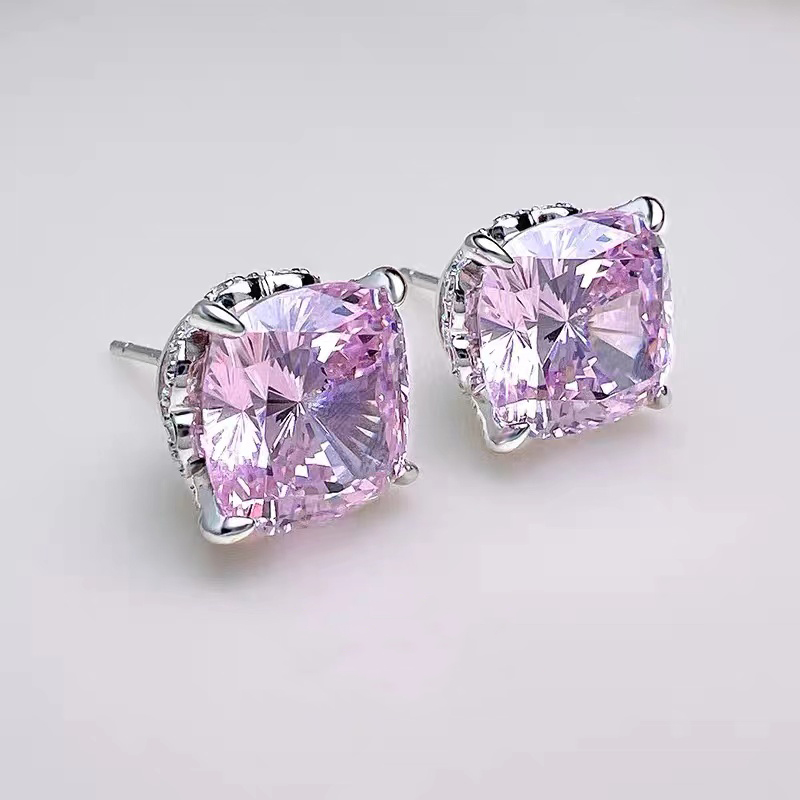 Bling Pink Drill Stud Earrings ETB012