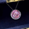 Super Flash Round Pink Stone Necklace NTB015