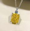Square Pendant Necklace With Yellow Stone NTB041