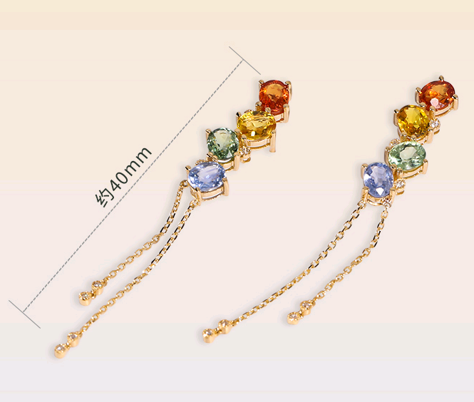 Multi-color Gemstone Drop Earrings ETB058