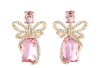 Bowknot Pink Gemstone Earrings ETB081