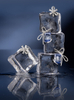 Silk Ribbon Ice Crystal Stud Earrings ETB045