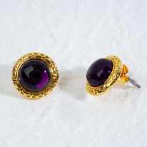 Studs with romantic purple stone