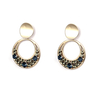 Gold Plated Colored Stone Fashion Earrings