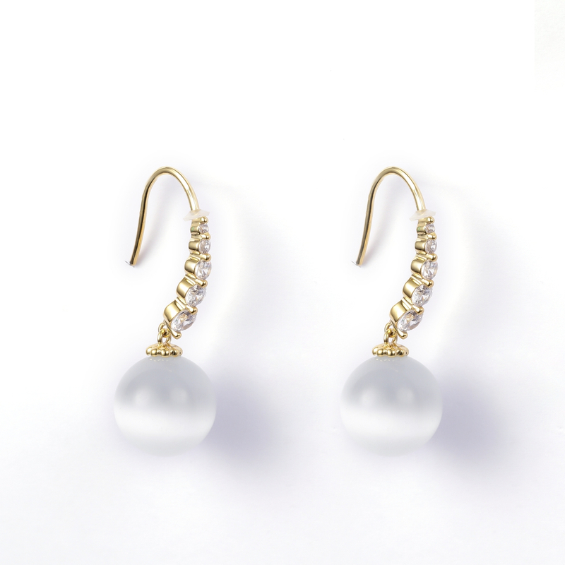 Glass Beads Pendant Hook Earrings