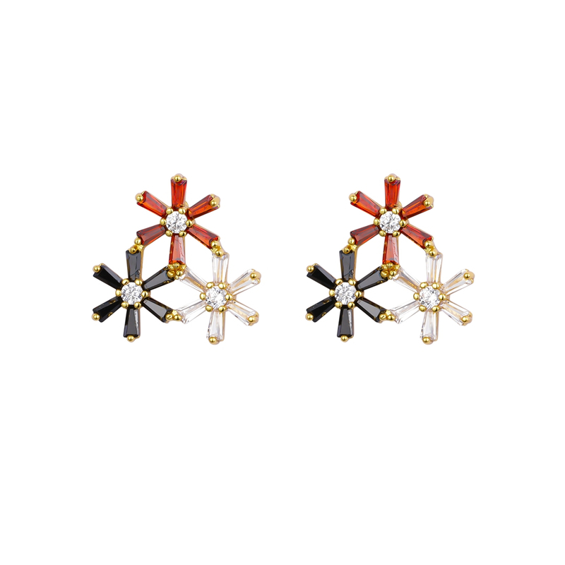 Multicolor Little Daisy 14k Gold Plated with Cz