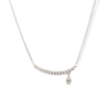 Rhodium Plated Cz Pendant Necklace