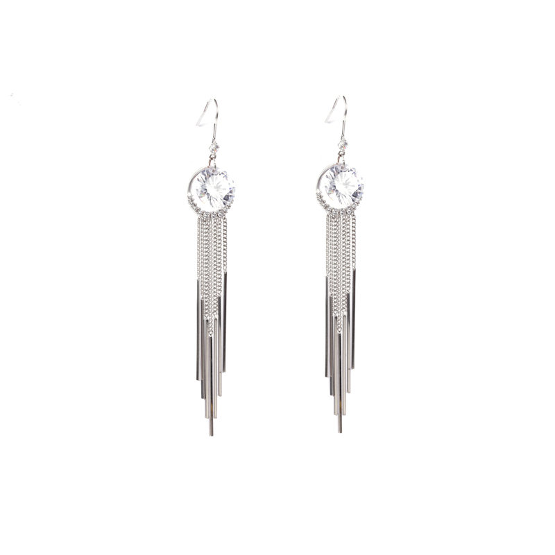 Zirconia Tassel Earrings 