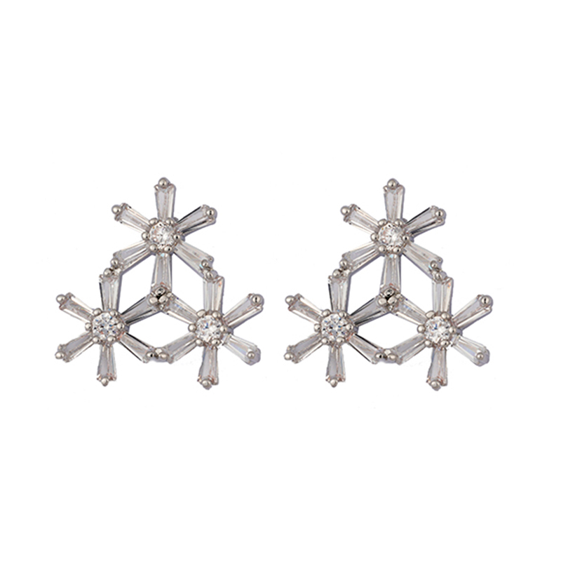 In-stock Cz Flower Fashion Earrings