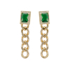  Green Rhinestone Earrings