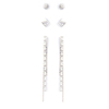 In-stock 3-pair Suits Cz Earrings