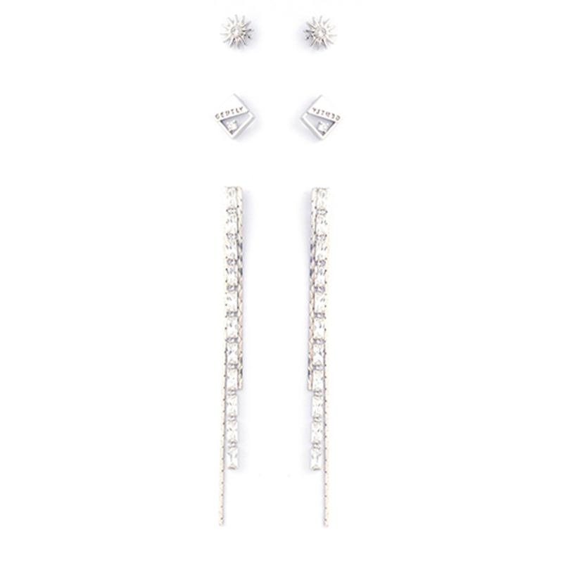 In-stock 3-pair Suits Cz Earrings