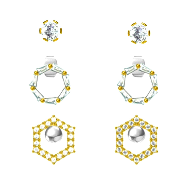 In-stock Multi-piece Set Cz Earrings$2.9~3.4