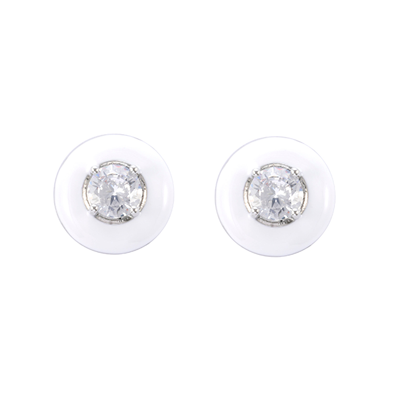 In-stock enamel CZ Earrings