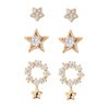 In-stock 3-pair Suits Cz Earrings$1.98~2.4