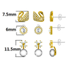 In-stock 3-pair Suits Cz Earrings$3.1~3.6