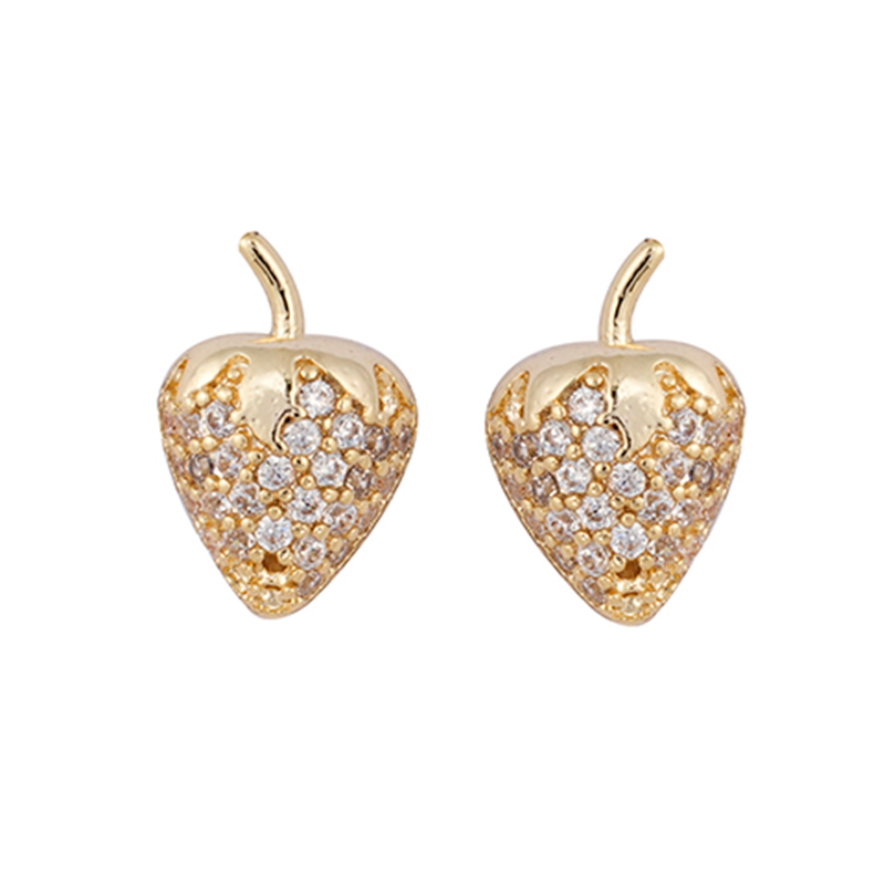 In-stock Strawberry Cubic Zirconia Earrings
