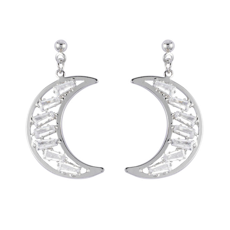 Fashion moon drop cz Earrings   