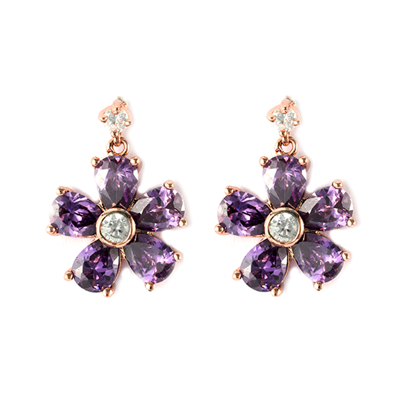Fashion drop purple cz Earrings   