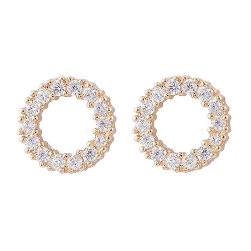 In-stock Cubic Zirconia Circle Earrings
