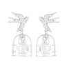 Bird And Cage Cz Earrings $2.11-2.51