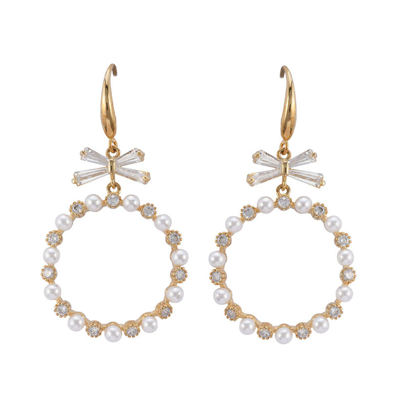 In-stock Basic Pearl Cz Earrings $2.0-$2.5