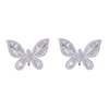 White Zirconia Butterfly Earrings $ 2.7