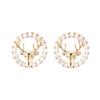 Deer Head Zirconia Earrings