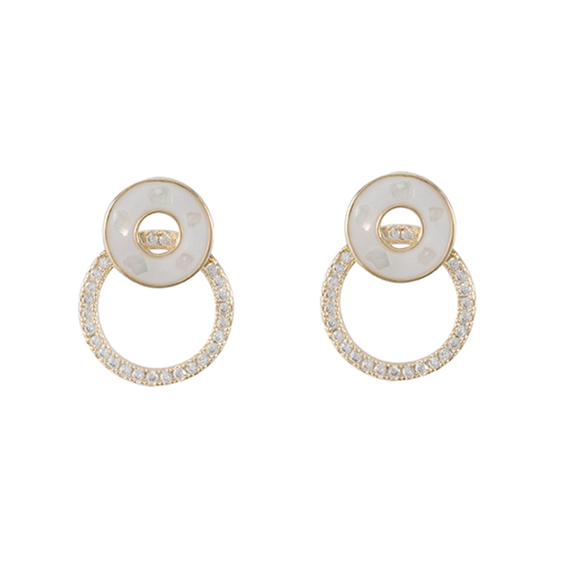 Double Circle Stud Earrings 