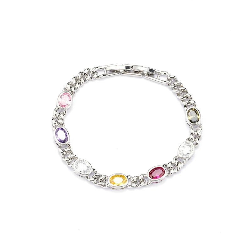 Fashion styles closed bracelet with multiple color stone $4.0-$4.7