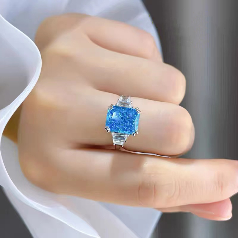 Bling Sea Blue Gemstone Ring RTB107