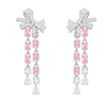 Pink Inset Drill Bowknot Drop Earrings ETB076