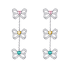 Colored Gemstone Love Bowknot Drop Earrings ETB086