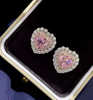 Pink Love Full of Diamond Stud Earrings ETB029