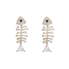 Fishbone Cubic Zircon Earrings