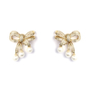 Bowknot-shape Pearl Earrings 