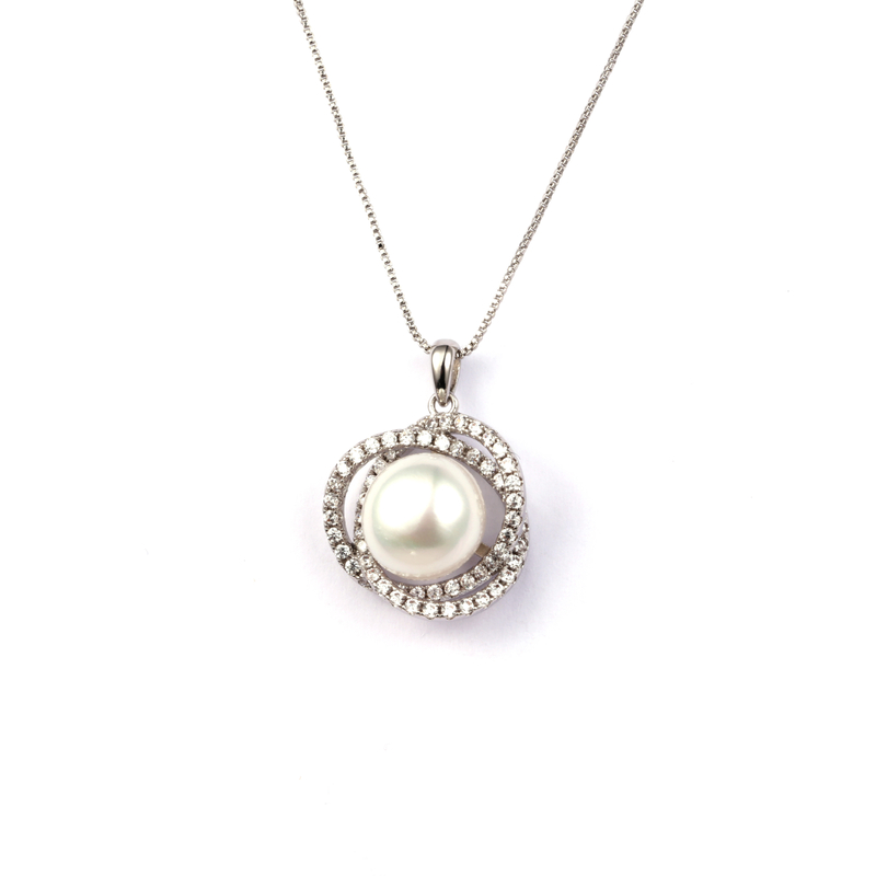 In-stock Pearl Mixes Cz Pendant Necklace $2.5-$3.0