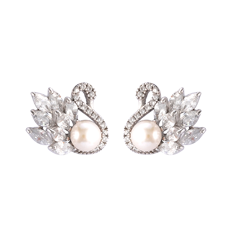 Pearl Swan Studs $2.29-2.72