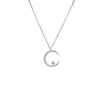 Curved Moon And Star Necklace