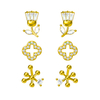 In-stock 3-pair Suits Cz Earrings$2.33~2.8