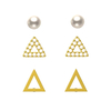 In-stock 3-pair Suits Cz Earrings$1.88~2.3