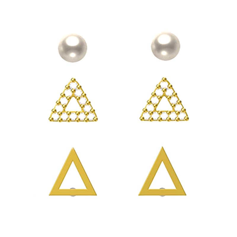 In-stock 3-pair Suits Cz Earrings$1.88~2.3