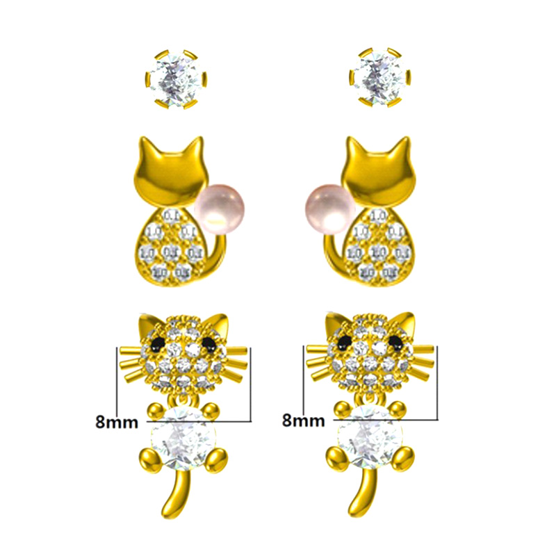 Multi-piece Cat Cz Earrings$2.4~2.9
