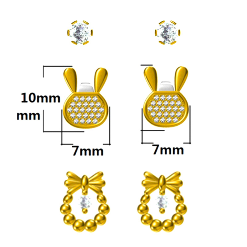 In-stock 3-pair Suits Cz Earrings$2.0~2.5