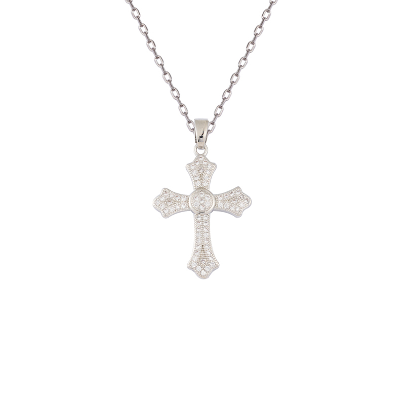 Cubic Zircon Cross Pendant Necklace